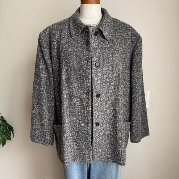 90s Silk Blend Chore Coat Jacket - Picture 2 of 7